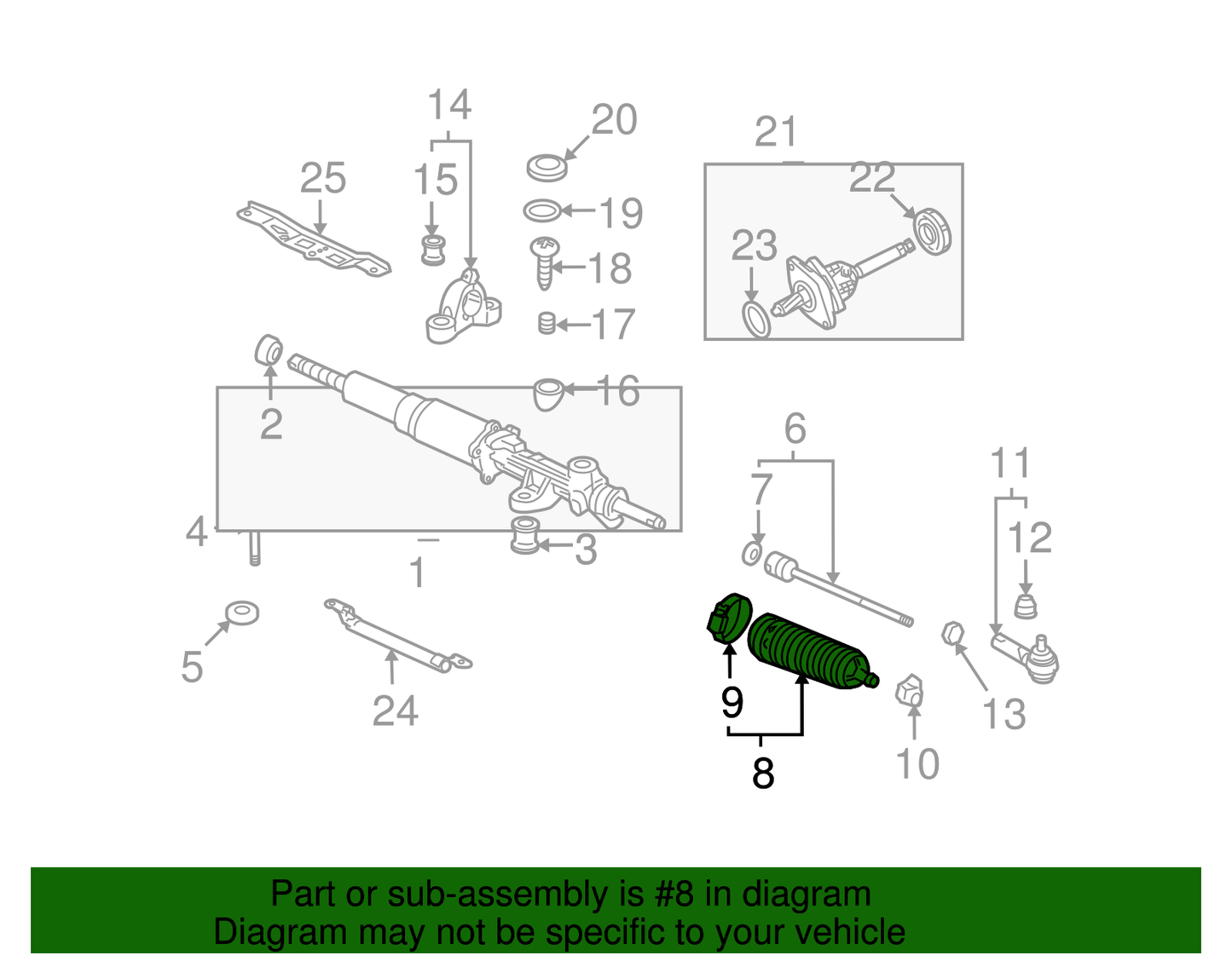 Boot, Dust Seal A Tie Rod