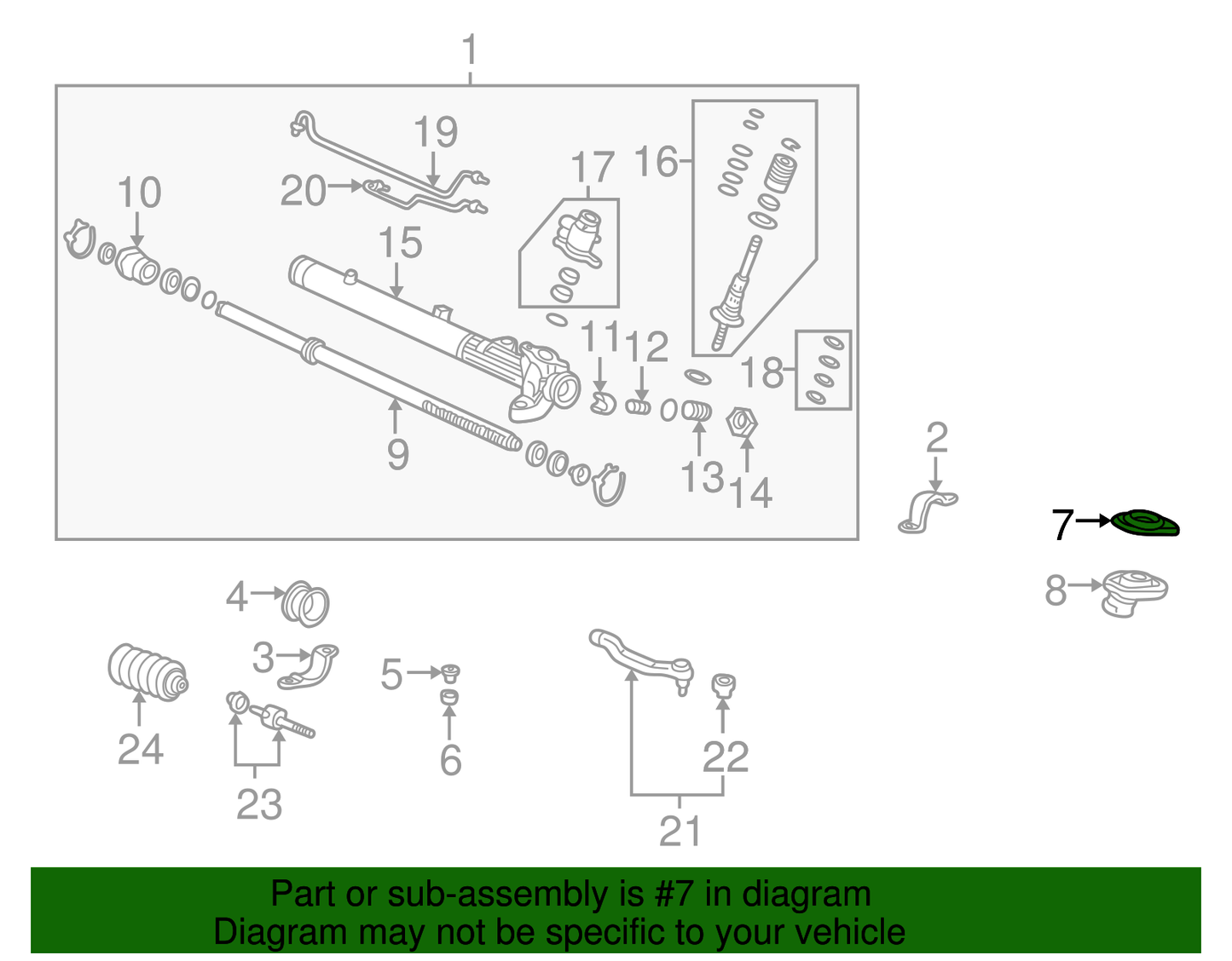 Gear Assembly Grommet, Pinion Grommet, Grommet A Steering