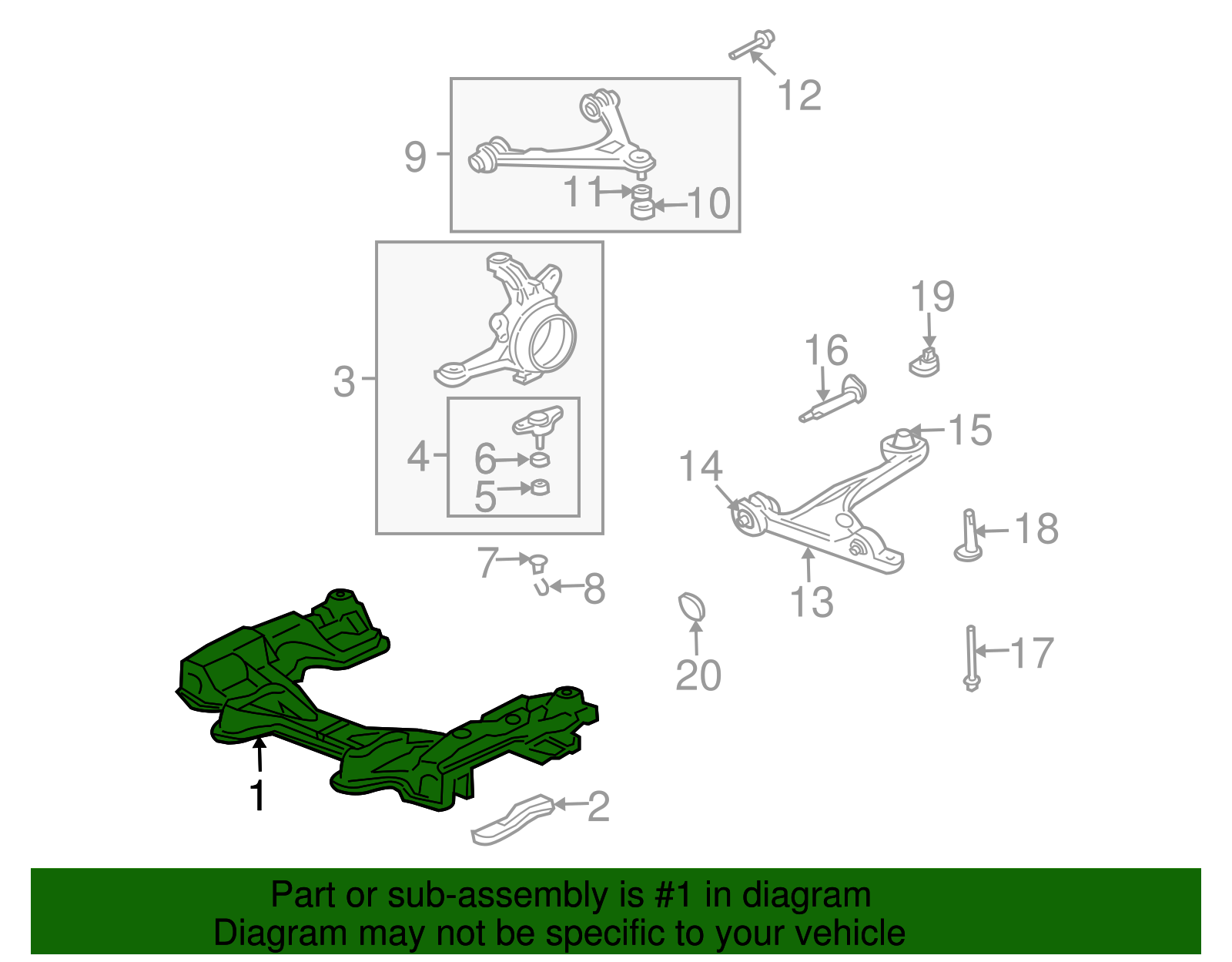Suspension Cross-Member, Sub Frame Front