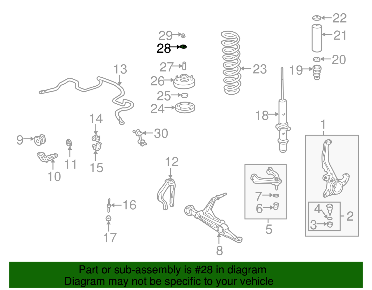 Upper Bushing Washer, Mount Base Washer